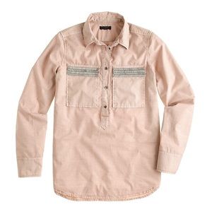 J. Crew Beaded Chevron Popover Shirt